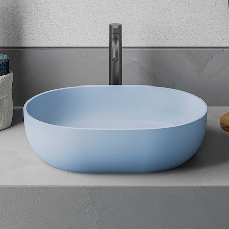 Ruvati 19-inch Pacific Blue epiStone Solid Surface Modern Bathroom Vessel Sink RVB2119LE